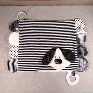 Demdaco Lovey Dog Activity Blankie Crinkles Ribbon Squeakers baby activities